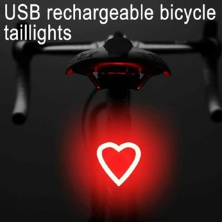 Heart LED Bike Rear Light USB Rechargeable Waterproof Bicycle Taillight