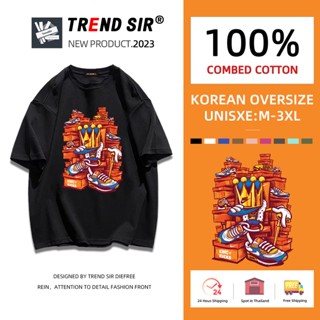 TrendSir 🔥มาใหม่ ลายเยอะ🔥 เสื้อยืดแขนสั้น วินเทจ คอกลม ออกแบบเสื้อผ้าสําหรับสาว ใหม่และเป็นมิตรกับสิ่งแวดล้อม มี7สี M-3XL