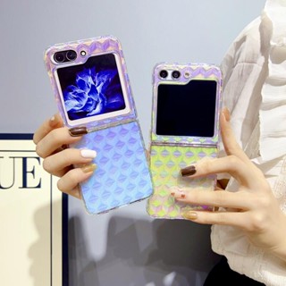 เคสโทรศัพท์มือถือ PC แบบแข็ง แต่งไล่โทนสี กันกระแทก สีสันสดใส สําหรับ samsung Z Flip 5 4 3