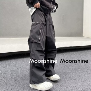 Moon  กางเกงขายาว คาร์โก้ กางเกง เชือกอเมริกันคลาสิค Cargo pants 2023 NEW 072824 ทันสมัย ins Chic สบาย A90M0AI 36Z230909