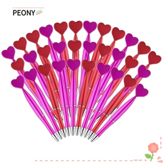 Peonypavilion ปากกาลูกลื่น หมึกเจล สีดํา สีแดง รูปหัวใจ 1 มม. สําหรับปาร์ตี้วาเลนไทน์