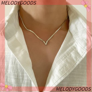 Melodg สายโซ่งู ทองเหลือง รูปตัว V น้ําหนักเบา สําหรับผู้หญิง