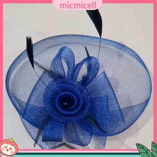 Mic_ ที่คาดผม ผ้าตาข่าย สีพื้น สําหรับเต้นรํา ปาร์ตี้ งานแต่งงาน เจ้าสาว