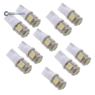 หลอดไฟซีนอน LED T10 194 168 W5W 5 SMD 5050 สีขาว สําหรับรถยนต์ 10 ชิ้น