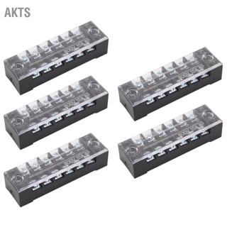 AKTS 5 ชุด 6 ตำแหน่งเทอร์มินัลบล็อก M3 ขั้วต่อสกรูพร้อมแถบกั้นขั้วต่อสั้น 15A 600V