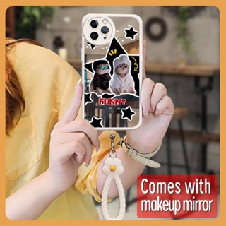 Makeup mirror Full edging Phone Case For iphone12 Pro Raised lens luxurious Mirror surface Soft case dustproof flower texture