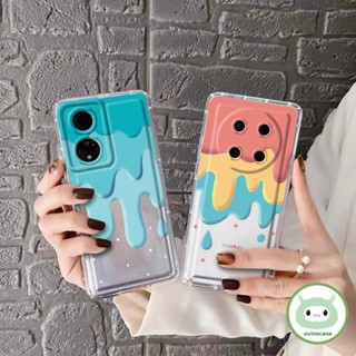 เคสโทรศัพท์มือถือแบบนิ่ม TPU ใส กันกระแทก ลายไอศกรีม สําหรับ Oppo A16-4G Oppo A16S A54S Oppo A5S A7 2018 AX5S AX7 A7N Oppo A12 A12S Oppo A11K Oppo A15 A15S