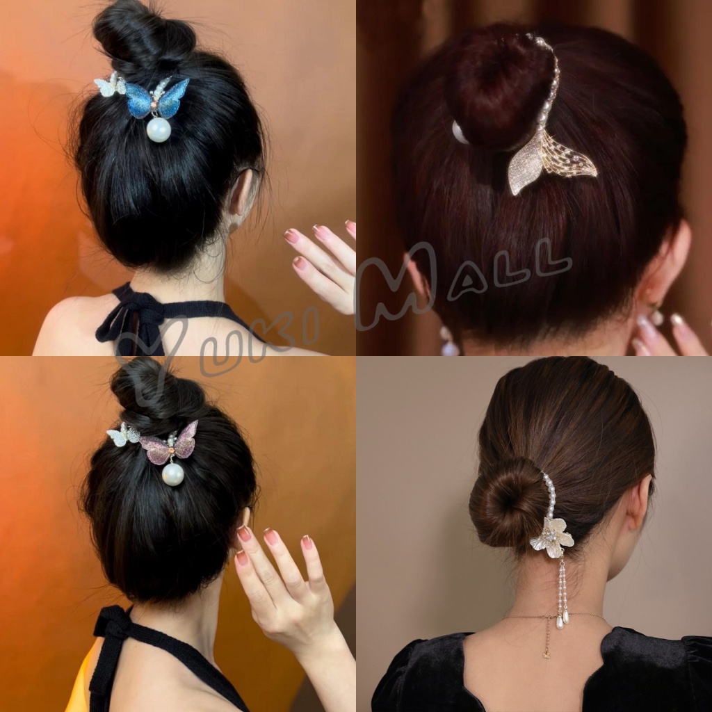 Yuki กิ๊บติดผม ประดับลูกบอล หรูหรา สไตล์เกาหลี และญี่ปุ่น สําหรับผู้หญิง hair clip ราคา ถูกที่สุด ดีลบีเคเค แกลเลอรีภาพที่ 8