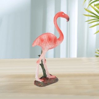 Yohio Flamingo รูปปั้นเรซิ่นวัสดุ Vivid Real Pink เครื่องประดับสำหรับชั้นวางของตกแต่งโต๊ะ