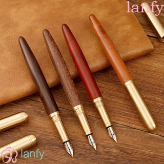 Lanfy ปากกาหมึกซึมไม้จันทน์ หรูหรา สไตล์นักธุรกิจ สําหรับนักเรียน