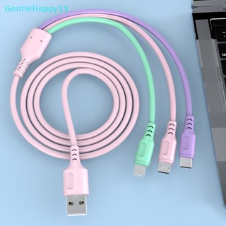 Gentlehappy สายชาร์จ สายข้อมูล USB 3 In 1 ชาร์จเร็ว สําหรับ Apple Android TYPE-C