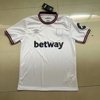 เสื้อกีฬาแขนสั้น ลายทีมชาติฟุตบอล West Ham United 2 Away 23-24 ชุดเยือน แห้งเร็ว ไซซ์ S-XXL สําหรับผู้ชาย