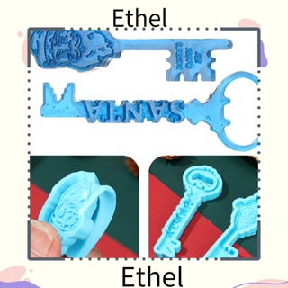 Ethel1 แม่พิมพ์ซิลิโคน โพลิเมอร์ คริสตัล รูปกุญแจซานต้า ของขวัญคริสต์มาส