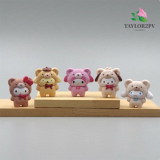 Taylor2pv ตุ๊กตาฟิกเกอร์ PVC รูปการ์ตูนหมี Melody Kitty Melody ของขวัญสําหรับเด็ก 5 ชิ้น