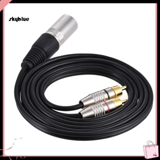 [Sy] 3m 1 XLR ถึง 2 RCA ปลั๊กตัวผู้ สายสัญญาณเสียงสเตอริโอ เชื่อมต่อสายไฟแยก Y