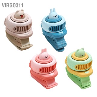 Virgo311 นวัตกรรมการ์ตูนนาฬิกาเด็กพัดลม USB นักเรียนแบบพกพาขนาดเล็กพัดลมแหวนมือขนาดเล็ก