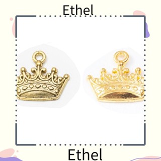 Ethel1 จี้มงกุฎ โลหะผสม สีทอง สไตล์วินเทจโบราณ DIY|สร้อยคอ