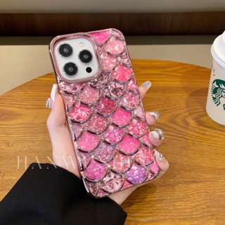 ใหม่ เคสโทรศัพท์มือถือแบบใส กันกระแทก ลายเกล็ดนางเงือก หรูหรา สําหรับ Apple 14promax 14 Iphone 13 14pro 12por 11 PM