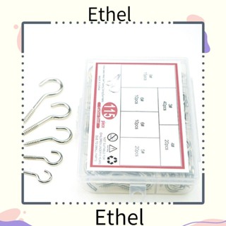 Ethel1 ตะขอสกรูโลหะ 115 ชิ้น #3-#8 สกรูไม้ สเตนเลส ขนาดเล็ก สําหรับงานหนัก ในร่ม กลางแจ้ง