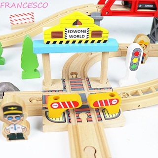 Francesco รางรถไฟไม้ ของเล่นเสริมการเรียนรู้เด็ก