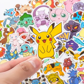 50/100 ชิ้น สติกเกอร์โปเกม่อน Kawaii Pikachu สเก็ตบอร์ด จักรยาน กีตาร์ แล็ปท็อป เด็ก กันน้ํา สติกเกอร์