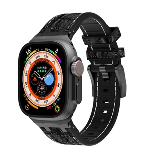 สายนาฬิกาข้อมือ สายหนัง หรูหรา สําหรับ iWatch Ultra band 49 มม. 45 มม. 41 มม. 44 มม. 40 มม. 42 มม. iWatch series 8 7 6 4 se