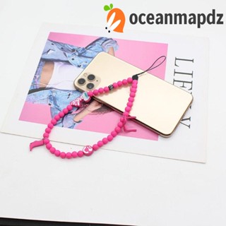 Oceanmapdz สายคล้องโทรศัพท์มือถือ ประดับลูกปัด ป้องกันการสูญหาย สีแดงกุหลาบ สําหรับตุ๊กตาบาร์บี้