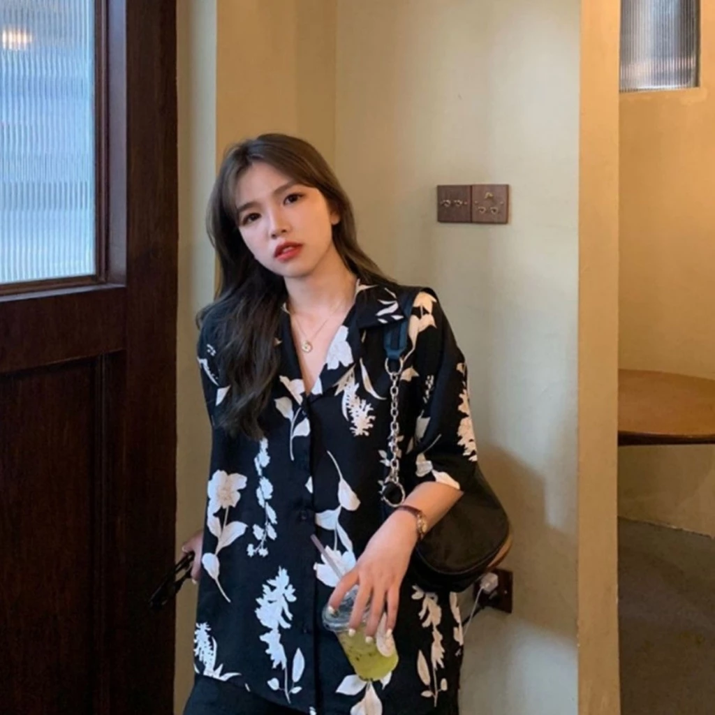 เสื้อเชิ้ตฮาวาย แขนสั้น ลายดอกไม้ สงกรานต์ ผู้หญิง thumbnail 7