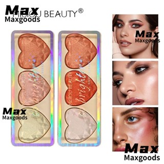 Maxg บลัชออนไฮไลท์ คอนทัวร์ เนื้อแมตต์ สามสี สําหรับผู้หญิง