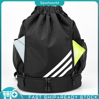 ❀sportworld【In Stock】 Drawstring Basketball Backpack Multiple Pockets Fitness Gym Bag Weekend Luggage