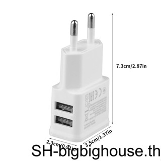 【Biho】อะแดปเตอร์ชาร์จ Usb 1 2 3 2 พอร์ต สําหรับ Samsung Dual USB EU Plug