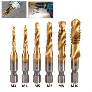 ⚡NEW 8⚡Tap Drill Compound Tap HSS Screw Hex Shank Titanium Plated Power Tools