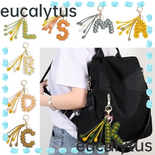 Eucalytus1 พวงกุญแจ จี้ห้อยกระเป๋า รูปหูข้าว ดอกเดซี่ ตัวอักษร สไตล์โบฮีเมียน เครื่องประดับ สําหรับวันขอบคุณพระเจ้า