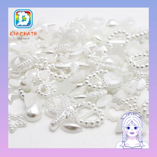 Diachath ไข่มุก พลอยเทียม รูปดาว หัวใจ สําหรับตกแต่งโทรศัพท์มือถือ รองเท้า DIY 100 ชิ้น