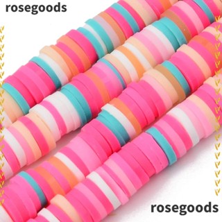 Rosegoods1 ลูกปัดดินโพลิเมอร์ 6 มม. สีชมพู สําหรับทําเครื่องประดับ สร้อยคอ 3500 ชิ้น 10 เส้น