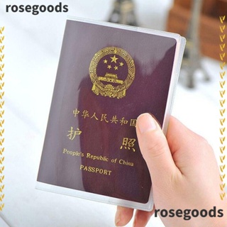 Rosegoods1 กระเป๋าใส่หนังสือเดินทาง PVC แบบใส พร้อมช่องใส่บัตรประจําตัว 6 ชิ้น