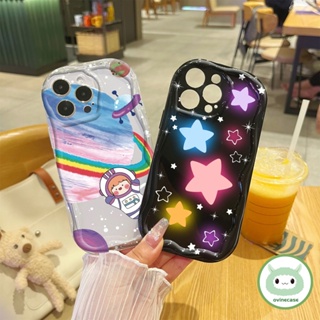 เคสโทรศัพท์มือถือ TPU นิ่ม แบบใส กันกระแทก ลายอวกาศ เด็กผู้หญิงน่ารัก สีดํา สําหรับ Iphone X XS XR XsMax IP 7 8 Plus 11 Pro Max 12 13 14 Pro Max