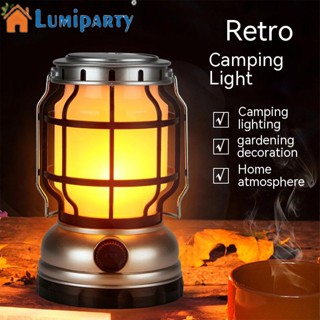 Lumiparty โคมไฟ Led พลังงานแสงอาทิตย์ แบบพกพา ชาร์จ Usb สําหรับตั้งแคมป์กลางแจ้ง