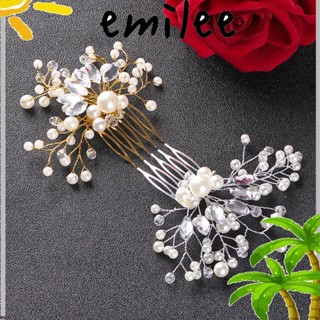 EMILEE กิ๊บติดผม รูปมงกุฎ ประดับคริสตัล สําหรับเจ้าสาว