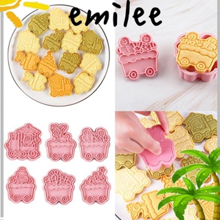 Emilee แม่พิมพ์บิสกิต 6 ชิ้น / เซต DIY แม่พิมพ์ตกแต่งขนม ลูกสูบ เบเกอรี่