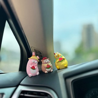 Ka AI Cartoon Eat Melon Masses Car Center Console Decoration Car Interior Beautiful Decoration Cure Series Car Sex Product nsQb