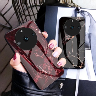 เคสโทรศัพท์มือถือกระจกนิรภัย แบบแข็ง ลายหินอ่อน สําหรับ Realme 11 Pro 5G Realme 11 Pro Realme11Pro 5G