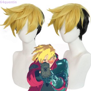 Quentin Vash The Stampede วิกผมคอสเพลย์ ไร้รอยต่อ ธรรมชาติ นุ่ม เครื่องประดับผม บทบาทสมมุติ เล่นตรง ไฟเบอร์อุณหภูมิสูง ฮาโลวีน