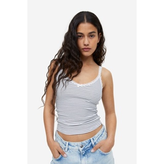 H&amp;M  Woman Lace-trimmed ribbed vest top 1136436_1