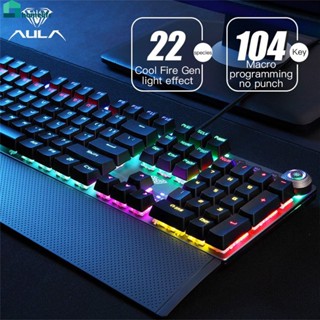 AULA F2088 Gaming Mechanical Keyboard 108คีย์ Anti-Ghosting Profession Driver คีย์บอร์ดสำหรับ PC เกมคอมพิวเตอร์ Gamer Gaming Home home