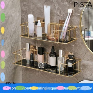 Pista ชั้นวางของในห้องน้ํา หรูหรา แผ่นแก้ว ชั้นเก็บเครื่องสําอาง ชั้นติดผนัง