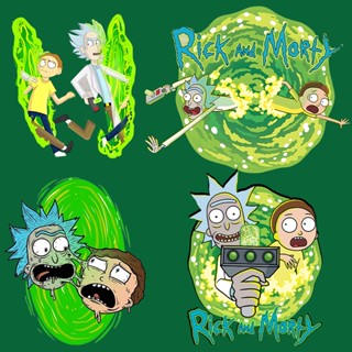 แผ่นแพทช์เหล็ก ลายการ์ตูน Rick and Morty DIY สําหรับตกแต่งเสื้อผ้า และของขวัญคริสต์มาส