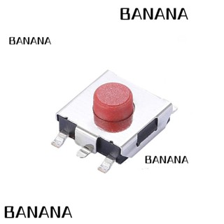 Banana1 สวิตช์ปุ่มกด โลหะ พลาสติก สีแดง 6*6*3.1 มม. 4 5 ขา 10 ชิ้น