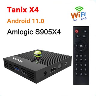 Tanix X4 Android 11 Smart TV Box Amlogic S905X4 4GB 32GB 64GB 2.4G 5G Dual 100M 4K ชุดกล่องรับสัญญาณ เครื่องเล่นมีเดีย