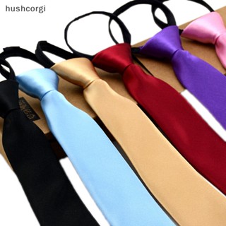 [hushcorgi] ใหม่ พร้อมส่ง เนคไท มีซิป ลําลอง สีพื้น สําหรับเด็กนักเรียนผู้ชาย งานแต่งงาน